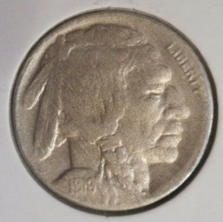 1919 D 5c Indian Head Buffalo Nickel ^ 1ooyr Denver Centurian ^ ^horn Detail