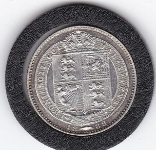 Very Sharp 1888 Queen Victoria Sterling Silver Shilling British Coin