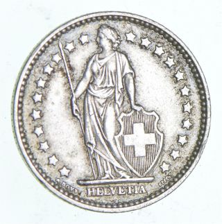 Roughly Size Of Quarter 1957 Switzerland 1 Franc - World Silver Coin 550