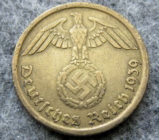 Germany Third Reich 1939 G 10 Reichspfennig Swastika