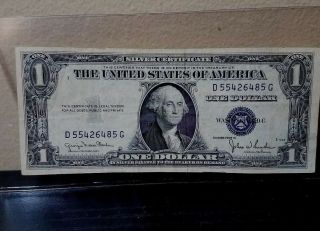 1935 - D $1 Silver Certificate One Dollar Bill Note Usa Paper Small Size Currency