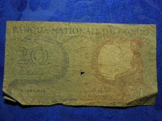 Congo 20 Francs 1962,  Pierced
