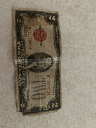 Currency Note 1928 2 Dollar Bill Red Seal Note Paper Money United States Usa