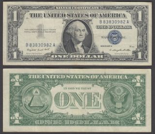 Usa 1 Dollar 1957 A (vf) Banknote Silver Certificate Blue Seal P - 419a