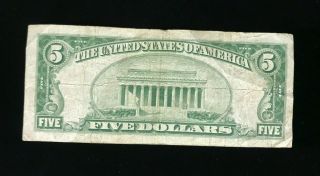 1934 C $5 Five Dollar Silver Certificate Blue Seal Currency Note M75550813A 2