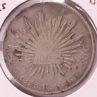 Mexico 1893 Go Rs Silver 8 Reales Cap And Ray Fj183a
