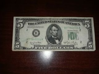 1950 $5 Five Dollar Bill 014