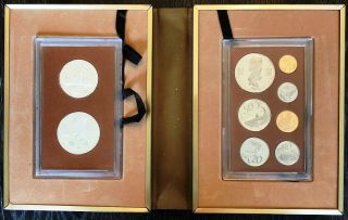 1974 Cook Islands 9 - Coin Proof Set In Book With Including 2 Silver Coins