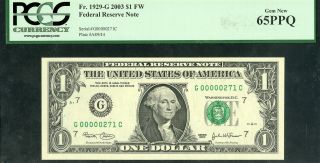 Us Paper Money Small $1 Federal Reserve Note Pcgs 65ppq