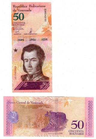 Venezuela In S.  America,  1 Note Of 50 Bolivares Soberano,  2018,  P -,  Unc