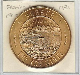 1959 $1 Alaska Statehood Token Uncirculated