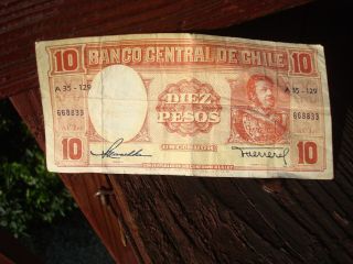 Banco Central De Chile 10 Pesos Diez Pesos Un Condor