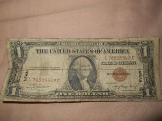 $1 1935a One Dollar Hawaii Silver Certificate