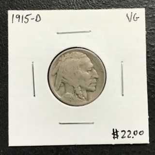 1915 - D U.  S.  Buffalo Indian Nickel Vg $2.  95 Max C352