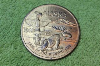 1962 - Token - Medal - Alaska - Land Of The Midnite Sun -