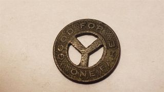 Y Coin TOKEN - Ohio The Youngstown Municipal Railway Co. ,  Good For One Fare 5