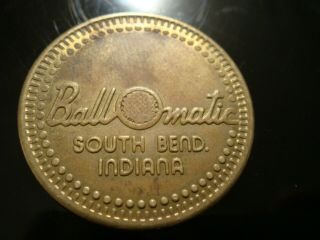 Vintage Ball O Matic Driving Range Brass Token South Bend Indiana Exonumia