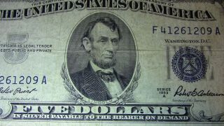 1953 A Five Dollar Silver Certificate $5 3