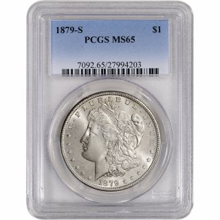 1879 - S Us Morgan Silver Dollar $1 - Pcgs Ms65