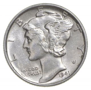 Ch Unc 1941 Mercury Liberty Dime - 90 Silver - From An Roll 654