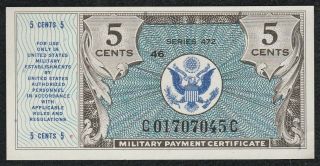 " Series 472 " 5 Cents Military Payment Certificate " Crisp Gem "