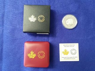 2015 1oz 99.  99 Pure Silver Proof Polar Bear And Cub Canadian $5 Commemorative