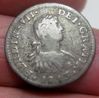 1813 Jj (mexico) 1/2 Real (silver) - - Very Scarce - Colonies -