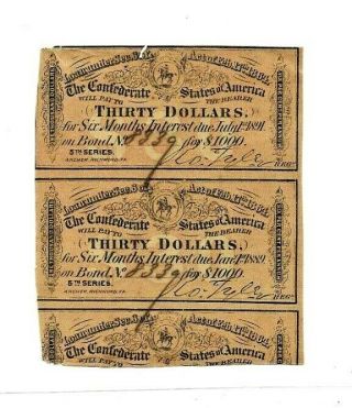 2 & 1/2 $30 (confederate) 1800 