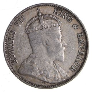 1902 Hong Kong 10 Cents - World Silver Coin 876