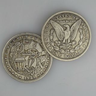 Retro Us 1921 Pirate Skull Coins Of Nickel Morgan Coin