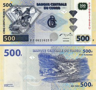 Congo 500 Francs 2002,  Unc,  P - 96