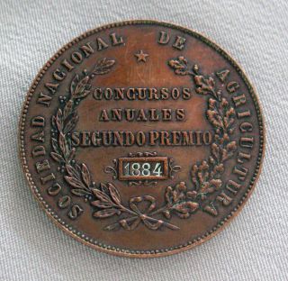 1884 Republica De CHILE National Agricultural Society Award Medal;I068 2