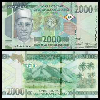 Guinea 2000 Francs,  2018 (2019),  P -,  Unc