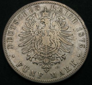 Prussia (german State) 5 Mark 1875 A - Silver - Wilhelm I.  - 3272