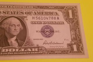 One Dollar 1957 Silver Certificate.  Uncirculated