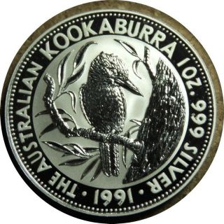 Elf Australia 5 Dollars 1991 Silver Kookaburra Bird