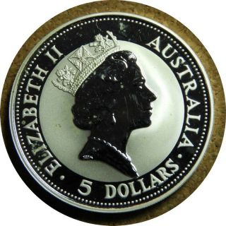 elf Australia 5 Dollars 1991 Silver Kookaburra Bird 2
