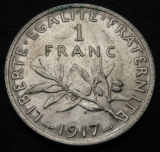 France 1 Franc 1917 - Silver - Vf - 1772
