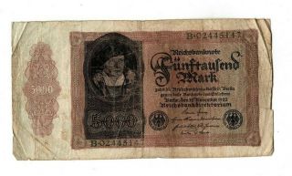 Xxx - Rare German Big 5000 Mark Weimar Banknote 1922 Ok Conditiom