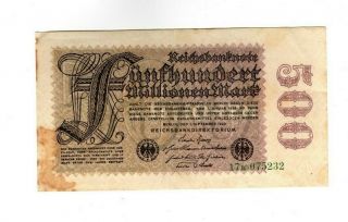 Xxx - Rare 500 Million Mark Weimar Inflation Banknote 1923 Fine Con