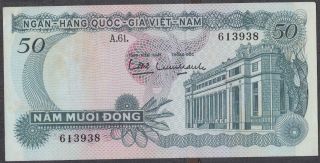 South Vietnam 50 Dong Banknote P - 25 Nd 1969