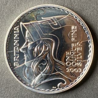 2003 Great Britain 2 Pound 1 Oz Silver Britannia Coin