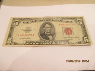 1953 5.  00 U.  S.  Red Seal Note