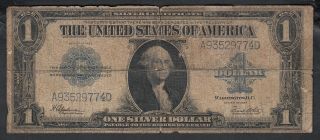1923 Usa Silver Certificate 1 Dollar Bank Note