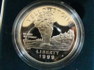 1999 Yellowstone National Park U.  S Proof Silver Dollar Coin