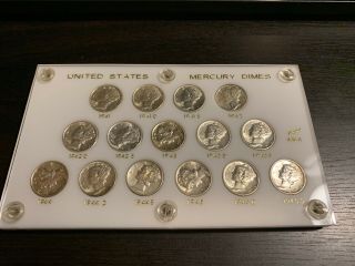 Uncirculated Mercury Dime Coin Set 1941 - 1945 - S Wwii Bu In Capital Holder 436 A