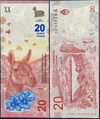 Argentina 20 Pesos Nd 2017 P Design Unc