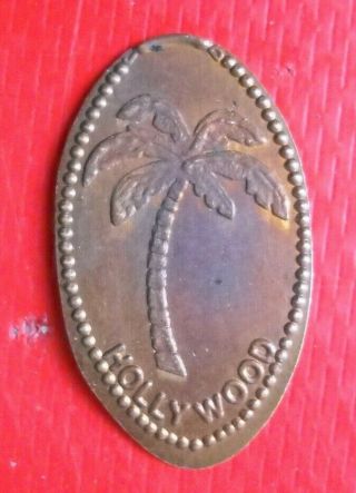Hollywood Elongated Penny California Usa Cent Palm Tree Souvenir Coin