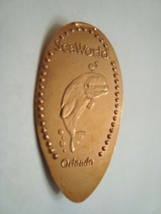 Seaworld Orlando - Dolphin With Bubbles - - Elongated Copper Penny