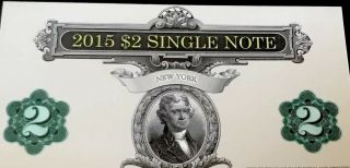 2015 $2 Uncirculated Banks Notes - York - Dallas - San Francisco 3